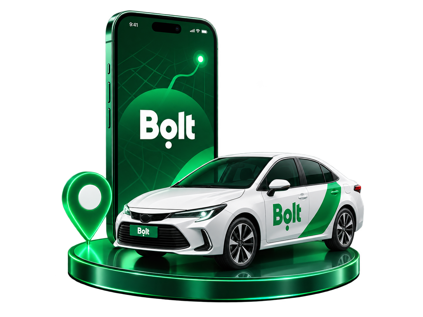 Visual telefon Bolt dan kereta
